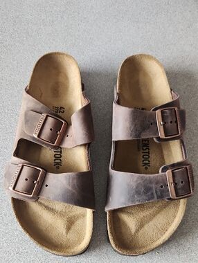 Birkenstock Brown Leather Two-Strap Arizona Sandals